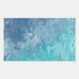 Oranje Vloeibare Marmer Abstract Patroon Rechthoekige Sticker