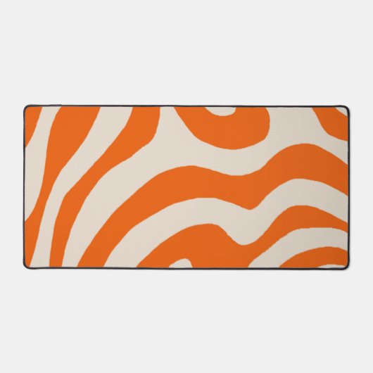 Oranje Vloeibare Swirl Flow Groovy Stripe Y2K Patr Bureaumat (Voorkant)