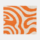 Oranje Vloeibare Swirl Flow Groovy Stripe Y2K Patr Fleece Deken (Voorkant (Horizontaal))