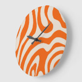 Oranje Vloeibare Swirl Flow Groovy Stripe Y2K Patr Grote Klok (Hoek)