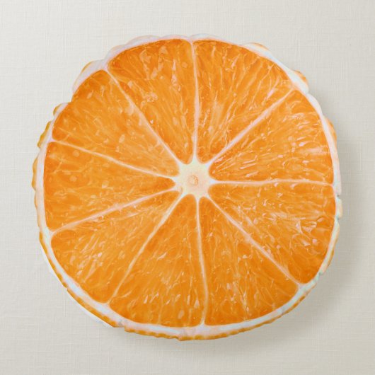 Oranje vloerklep rond kussen (Voorkant)