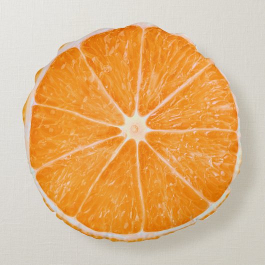 Oranje vloerklep rond kussen (Achterkant)