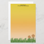 Oranje vloerkunst van de Bouw Gepersonaliseerd Briefpapier (Voorkant / Achterkant)