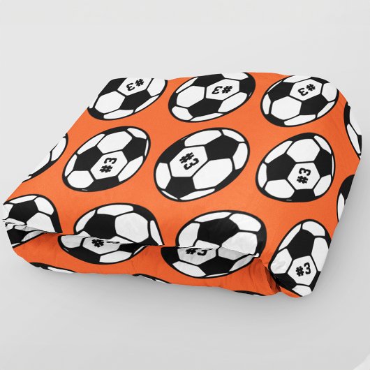 Oranje Voetbal Nummer Patroon Fleece Deken