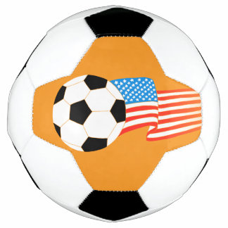 Oranje Voetbal Ontwerp Met Amerikaanse Vlag