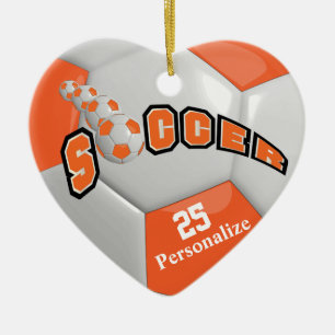 Oranje Voetbal Personaliseren Keramisch Ornament