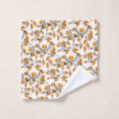 oranje voetballen patroon atleet naam bad handdoek (Wasdoekje)