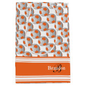 Oranje Voetballen personaliseren Medium Cadeauzakje (Voorkant)