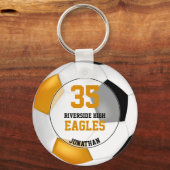 oranje voetbalploeg met zwarte jongen sleutelhanger (Voorkant)