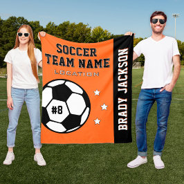Oranje Voetbalteamnaam en Speler Fleece Deken