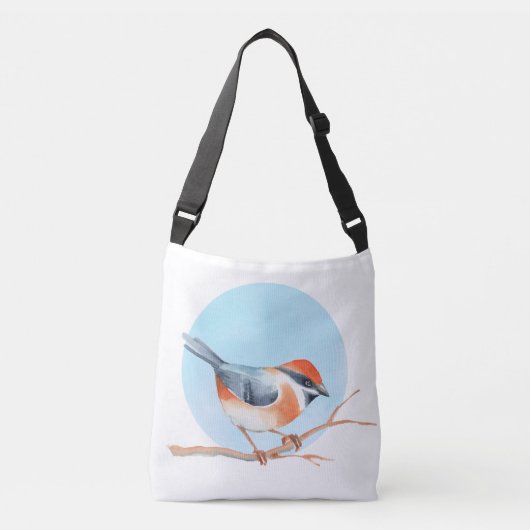 Oranje vogel crossbody tas (Voorkant)