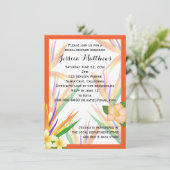 Oranje vogel van het Paradise Vrijgezellenfeest We Kaart (Staand voorkant)