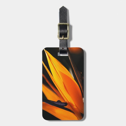 Oranje vogel van Paradise Strelitzia Bagagelabel (Voorkant verticaal)