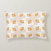 Oranje vogelpatroon accent kussen (Voorkant)