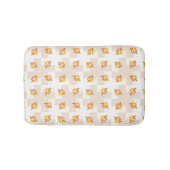 Oranje vogelpatroon badmat (Voorkant)