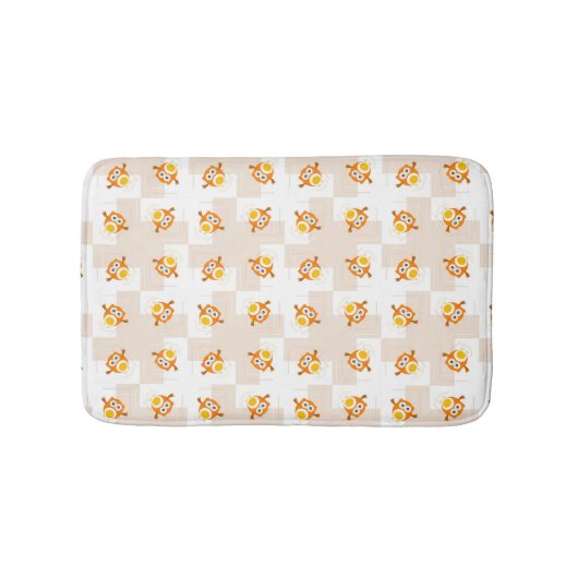 Oranje vogelpatroon badmat (Voorkant)
