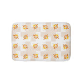 Oranje vogelpatroon badmat (Voorkant)