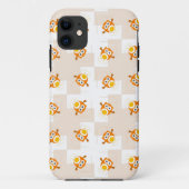 Oranje vogelpatroon Case-Mate iPhone case (Achterkant)