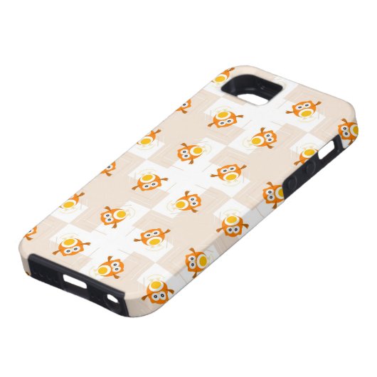 Oranje vogelpatroon Case-Mate iPhone case (Onderkant)