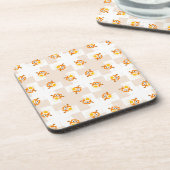 Oranje vogelpatroon drankjes onderzetter (Linkerzijde)