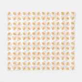Oranje vogelpatroon fleece deken (Voorkant (Horizontaal))