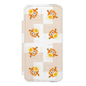 Oranje vogelpatroon incipio iPhone portemonnee hoesje (Voorkant Agenda)