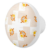 Oranje vogelpatroon keramische knop (Rechts)