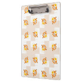 Oranje vogelpatroon klembord (Links)