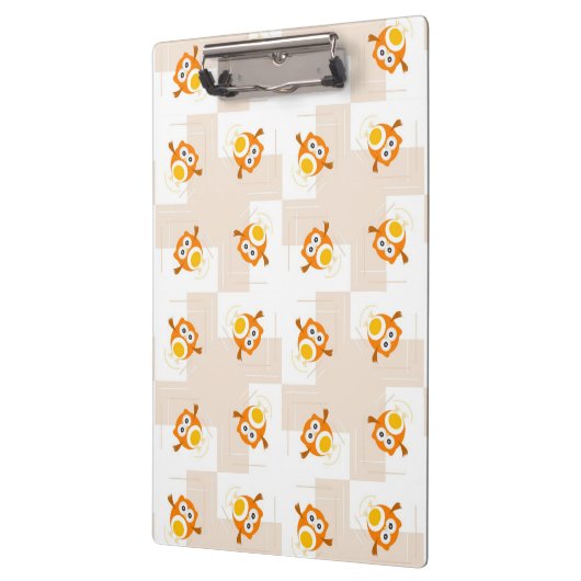 Oranje vogelpatroon klembord (Links)