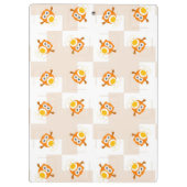 Oranje vogelpatroon klembord (Achterkant)