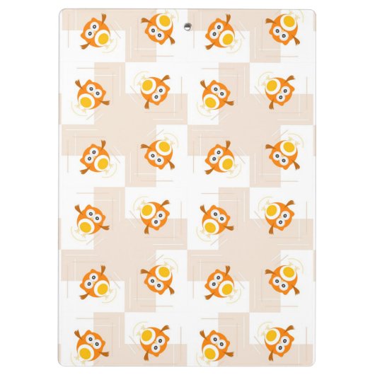 Oranje vogelpatroon klembord (Achterkant)