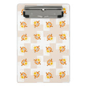 Oranje vogelpatroon mini klembord (Voorkant)