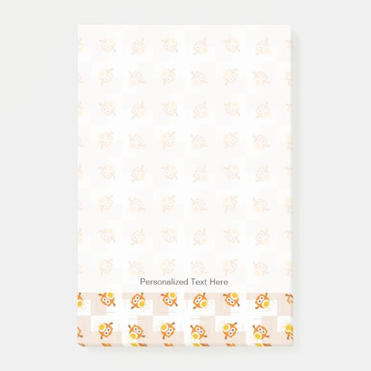 Oranje vogelpatroon post-it® notes (Voorkant)