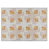 Oranje vogelpatroon snijplank (Voorkant)