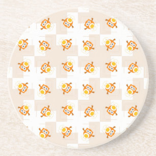 Oranje vogelpatroon zandsteen onderzetter