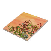 Oranje Vogels Konijn Herfst Foliage Tegel Tegeltje (Zijkant)