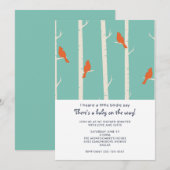 Oranje vogels op het Baby shower van de vogelboom Kaart (Voorkant / Achterkant)