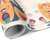 Oranje volkskatten cadeaupapier (Rol Hoek)