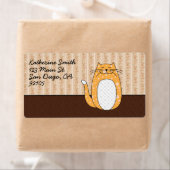 'Oranje volkskunst kat' Etiket (Insitu)