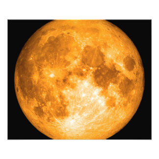 oranje volle maan foto afdruk