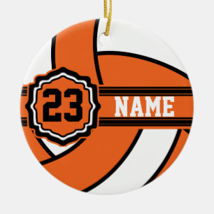 Oranje volleybal   Naam en nummer DIY Keramisch Ornament