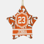 Oranje volleybal | Personaliseren Keramisch Ornament (Rechts)
