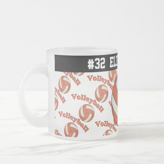 Oranje volleybal | Personaliseren Matglas Koffiemok (Links)