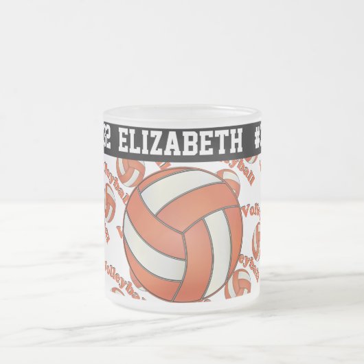 Oranje volleybal | Personaliseren Matglas Koffiemok (Center)