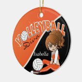 Oranje volleybal 🏐 speler Diva Girl Keramisch Ornament (Links)