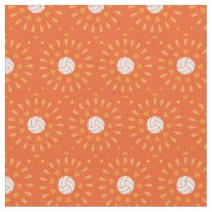 Oranje volleyballen Kaleidoscope Patroon Stof