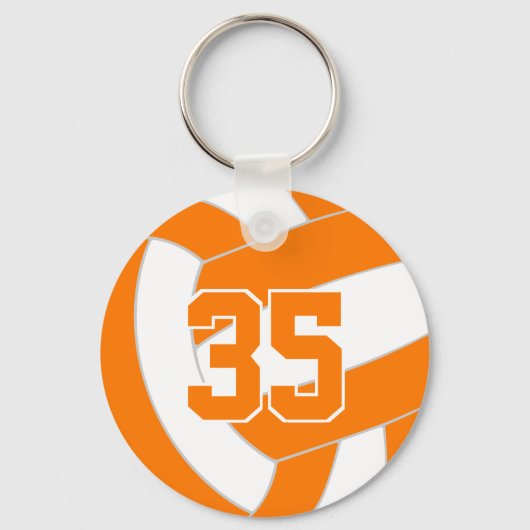 oranje volleybalteam kleuren aangepaste jersey num sleutelhanger (Voorkant)