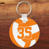 oranje volleybalteam kleuren aangepaste jersey num sleutelhanger (Voorkant)