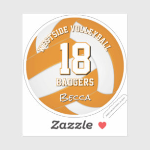 oranje volleybalteam kleuren atleet naam sticker