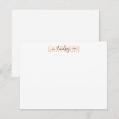 Oranje voor gebold kalligrafie notitiekaartje (Voorkant / Achterkant)